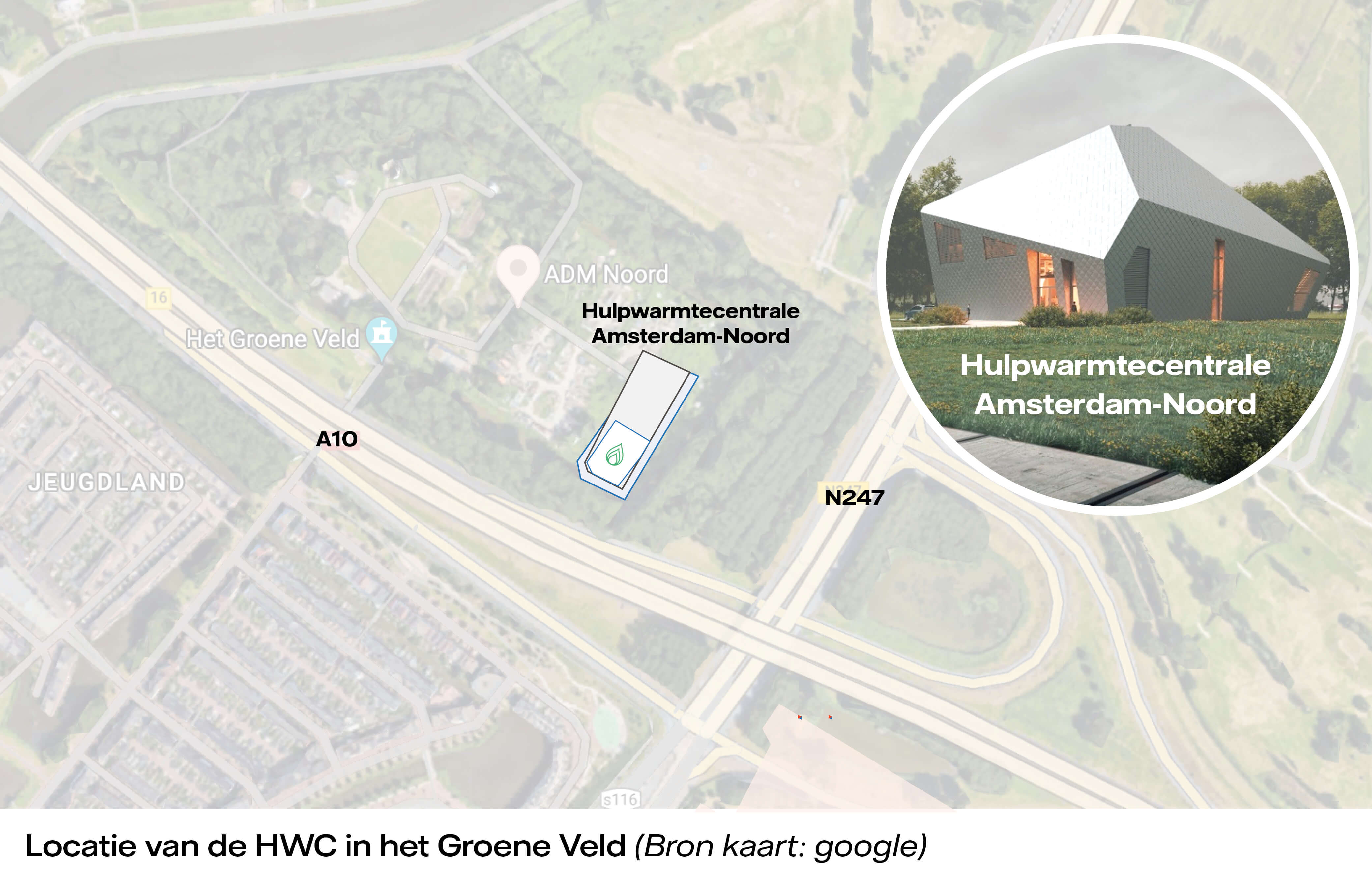 Locatie van de HWC in het Groene Veld